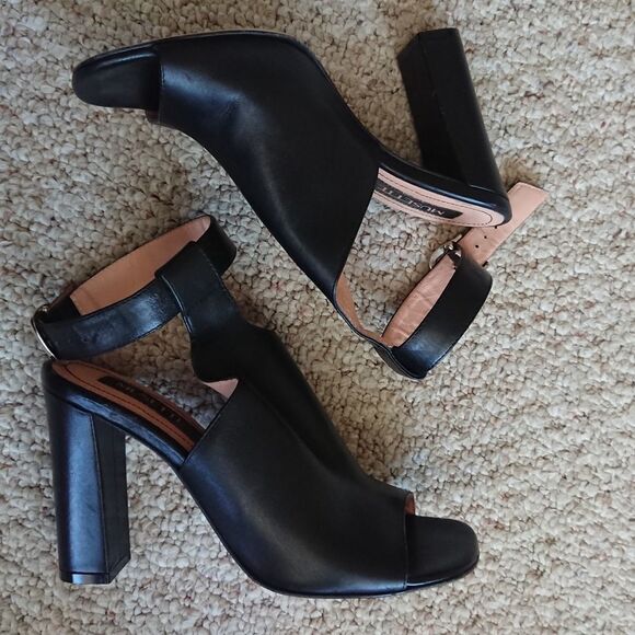 Musette OPEN TOE HEELS ankle strap size 37.5 - Picture 1 of 12